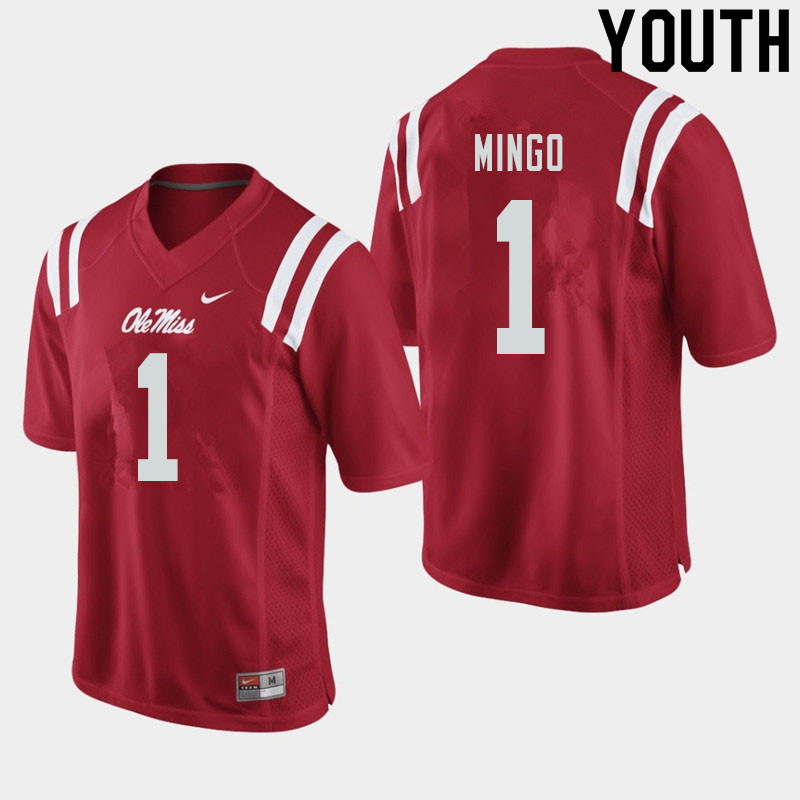Jonathan Mingo Ole Miss Rebels NCAA Youth Red #1 Stitched Limited College Football Jersey PRX8858CB